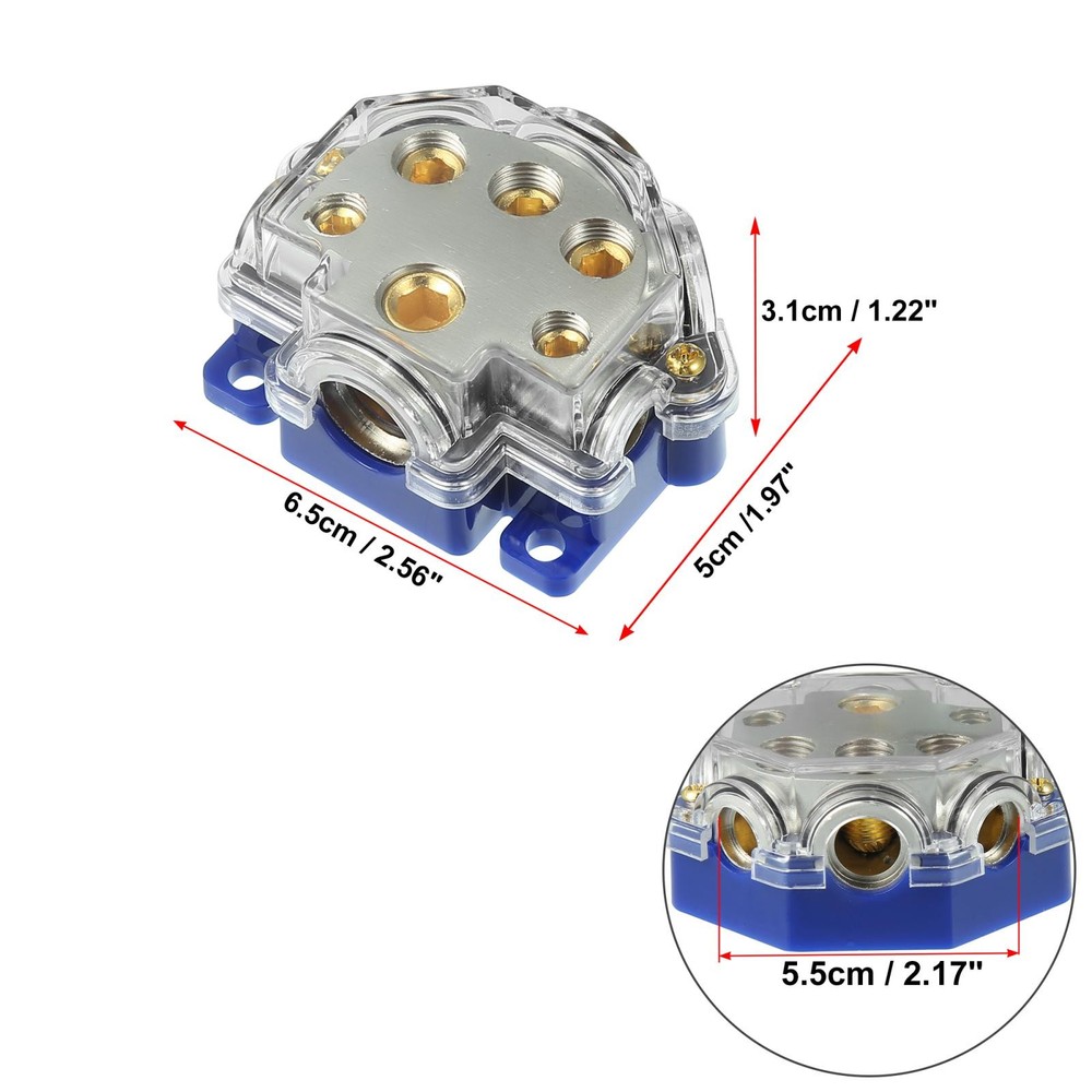 5 Modes Power Distribution Block for Car Audio Splitter Blue Base