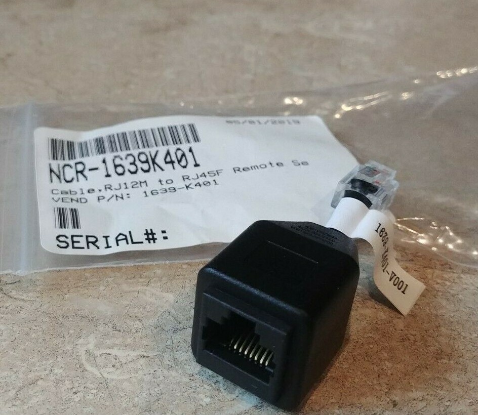 NCR 1639-K401 497-0514371 Serial Printer RJ45F RJ12M Adapter Dongle Fits Aloha
