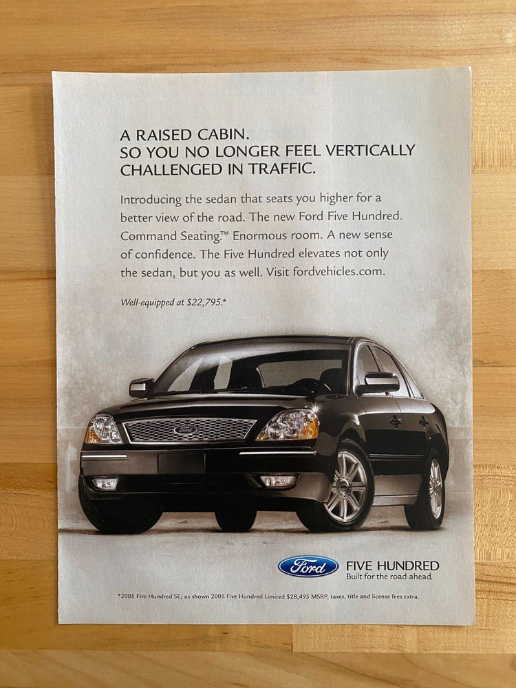 2004 Print Ad Ford 2005 Five Hundred 8"x10-1/2"