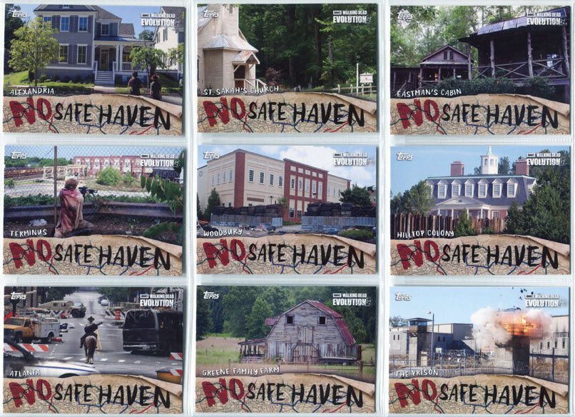 Walking Dead Evolution No Safe Haven Complete 9 Card Chase Set