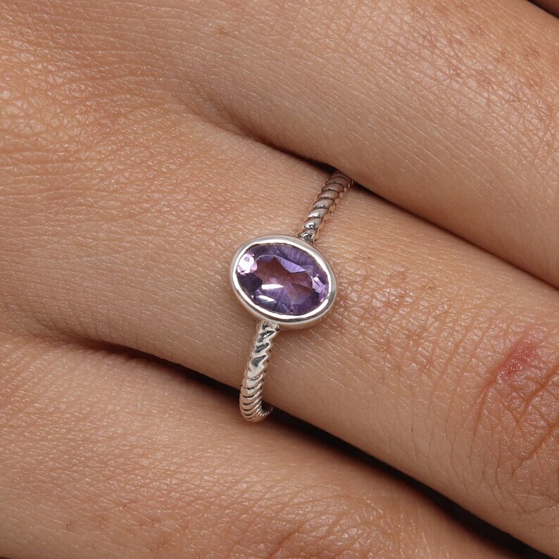 Amethyst~ Solid 925 Sterling Silver Band & Statement Ring Handmade Ring All size