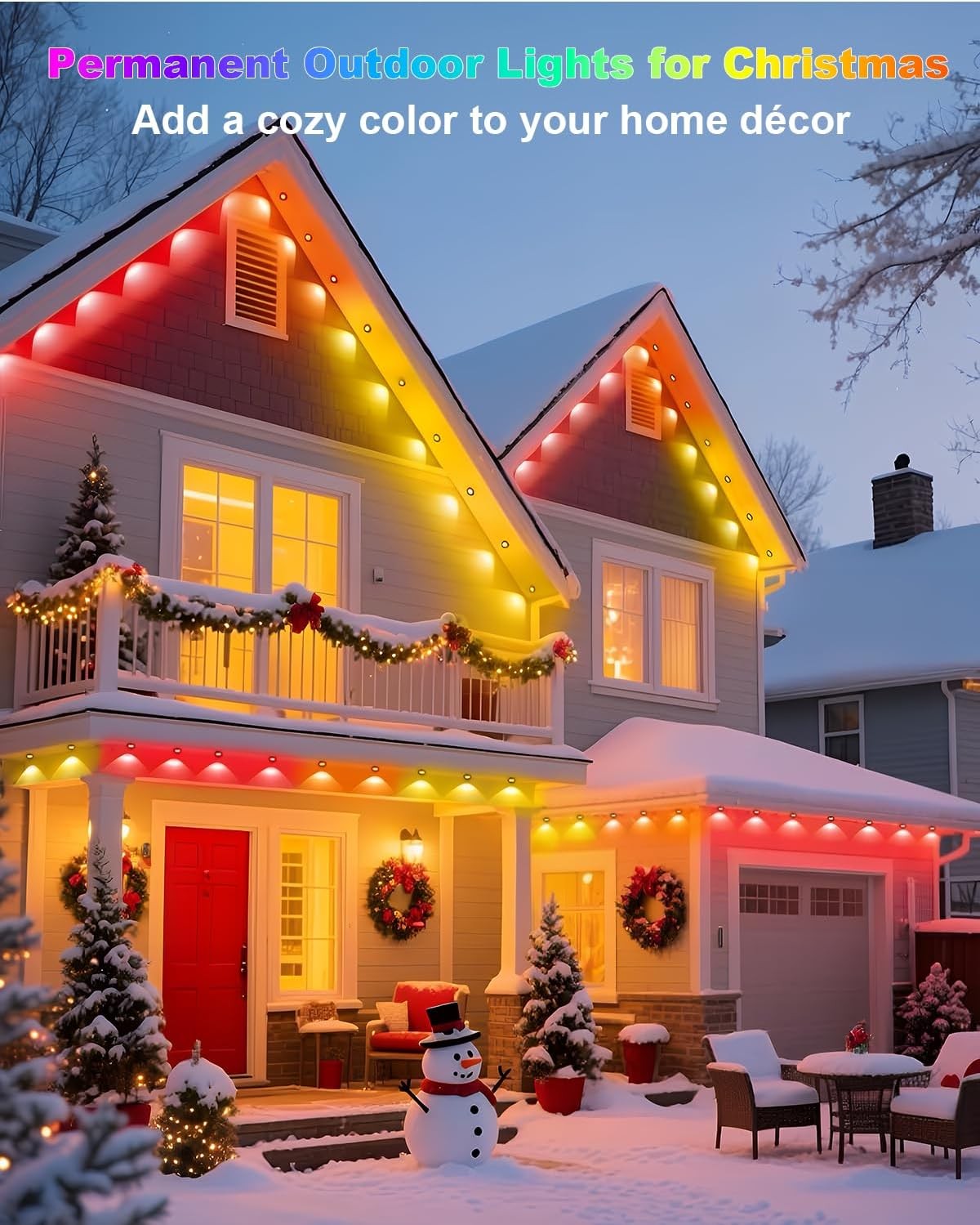 Permanent Outdoor Lights RGB+IC LED Smart Light App/Remote Control Holiday DIY