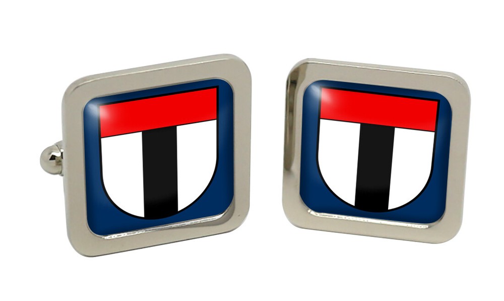 Baden (Switzerland) Square Cufflink in Chrome Box