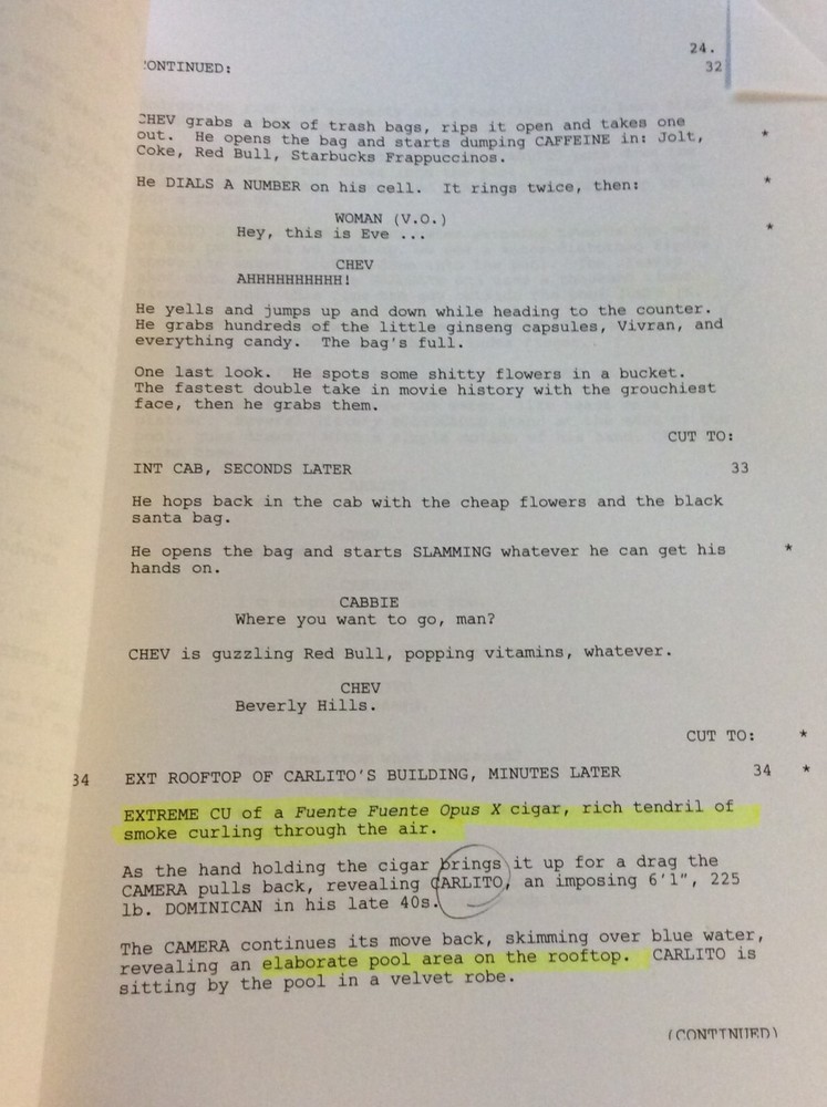 ORIGINAL SCRIPT CRANK JASON STATHAM DWIGHT YOAKAM CHESTER BENNINGTON