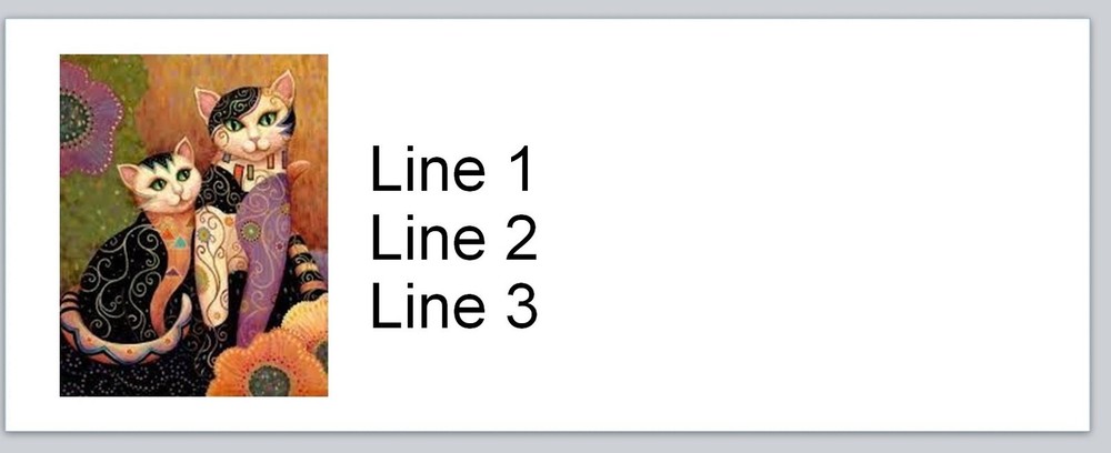 30 Personalized Address Labels Abstract Cats (P 647)