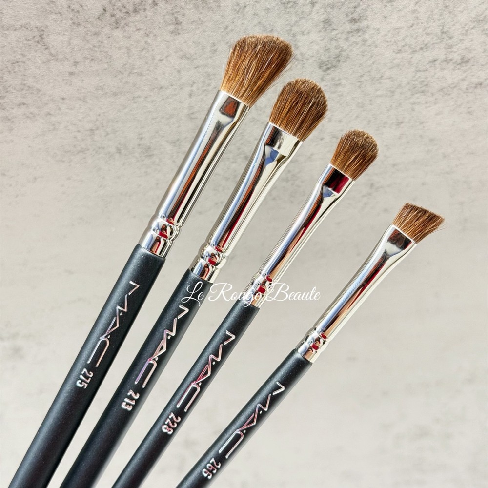 Mac 4Pcs Eyeshadow Brush Bundle Set - Full Size Old Version ALL Natural Hair