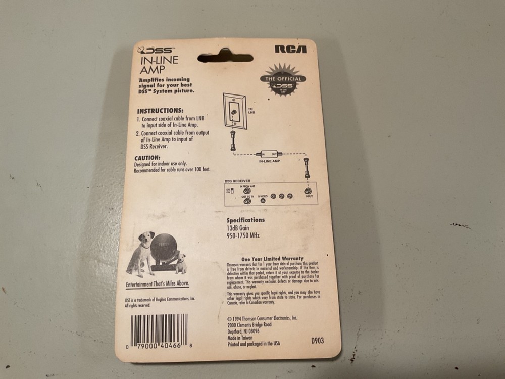 RCA DSS In-line Amp Model D903