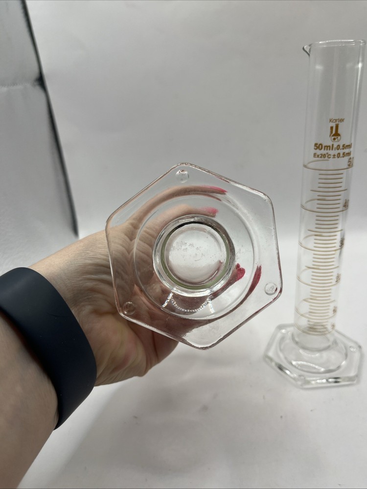 Pair KARTER graduated Cylinders 100ml 50ml EUC