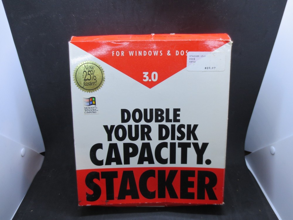 Vintage Stacker Software - Doubles Your Disk Capacity (PC, 1992) Rare Find !!