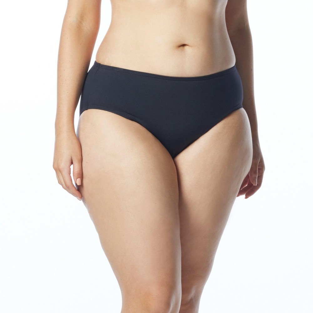 Coco Reef Plus Size Classic Solids Black High Waist Bikini Bottom