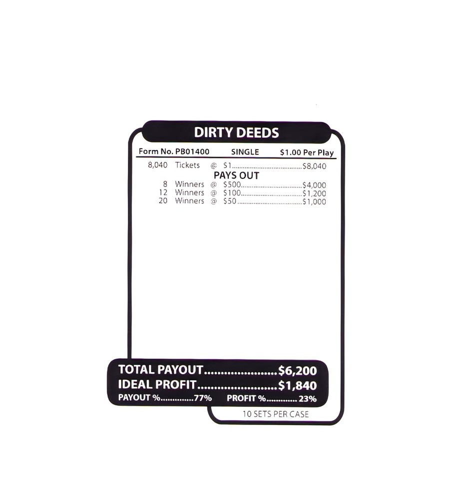 Pull Tab Tickets - Jar Tickets - Game - Dirty Deeds