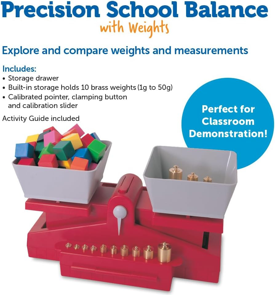 Precision School Balance, Includes Weights, Grades 4 and Up,
