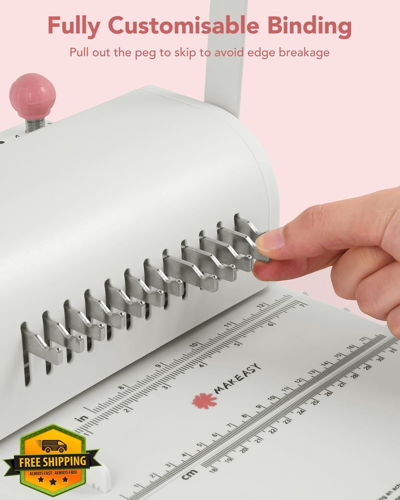 MAKEASY Binding Machine 2:1 Hole Pitch w/ 10 Binding Wires Plier