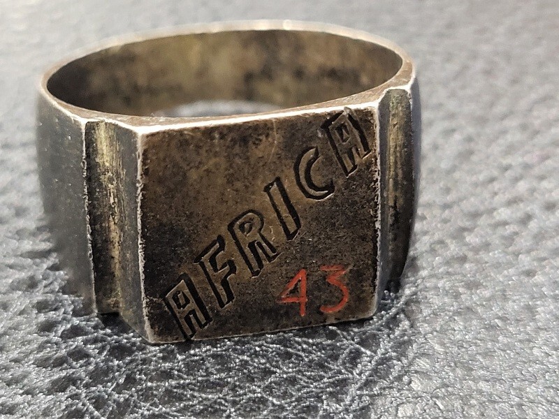 WWII Allied Invasion of French North Africa 1943 Trench Art Ring. Collectible.