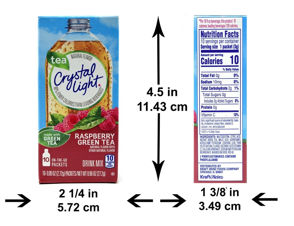 4 10-Packet Boxes Crystal Light Raspberry Green Tea On The Go Drink Mix