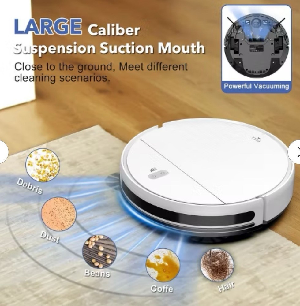 MAMNV BR151 Robot Vacuum and Mop Combo, with APP/Remote,White