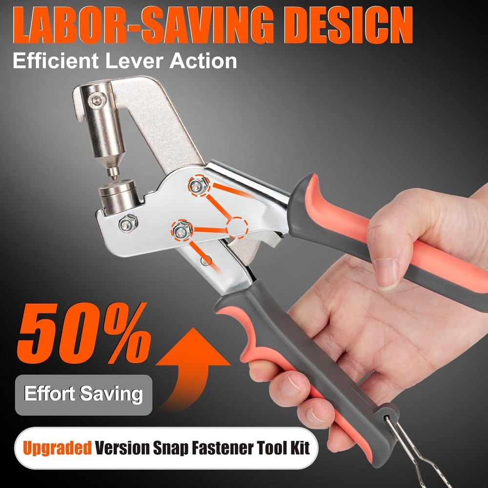 Heavy Duty Snap Fastener Tool with Case, Button Snap Replacement Kit Snap Too...