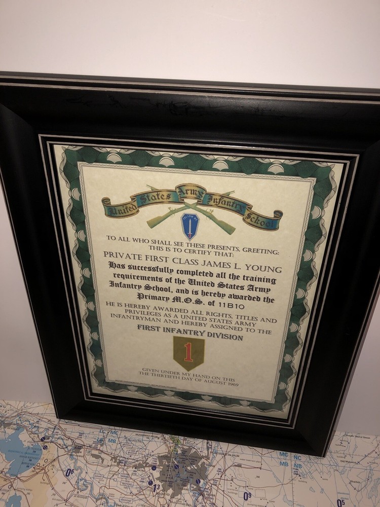 U.S. ARMY (1ST I.D.) INFANTRY TRAINING AND ASSIGNMENT CERTIFICATE