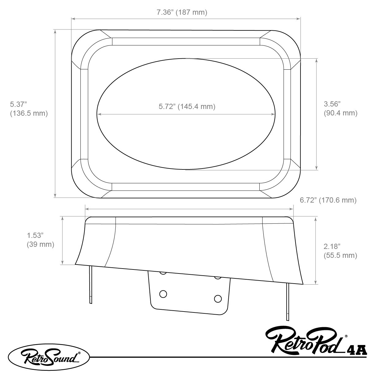 RetroPod 4x6-inch Surface Mount Speaker Modules