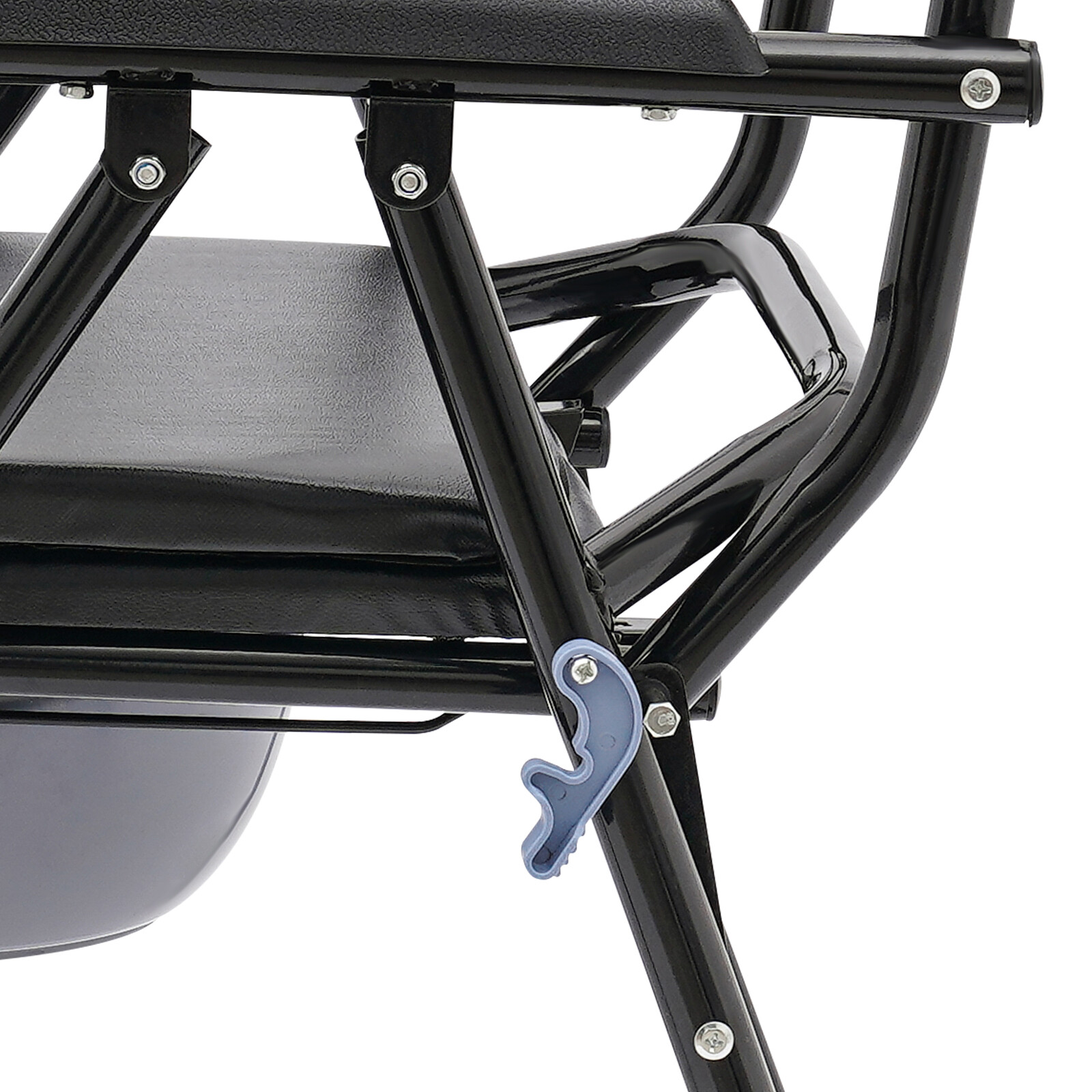 4-in-1 Toilet Rolling Transport Chair, Foldable Shower Chair With Wheels