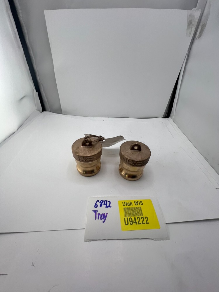(QTY 2) Dust Plug Adapter Hose Fitting Camlock 2" Outer Diameter 2.14" Height