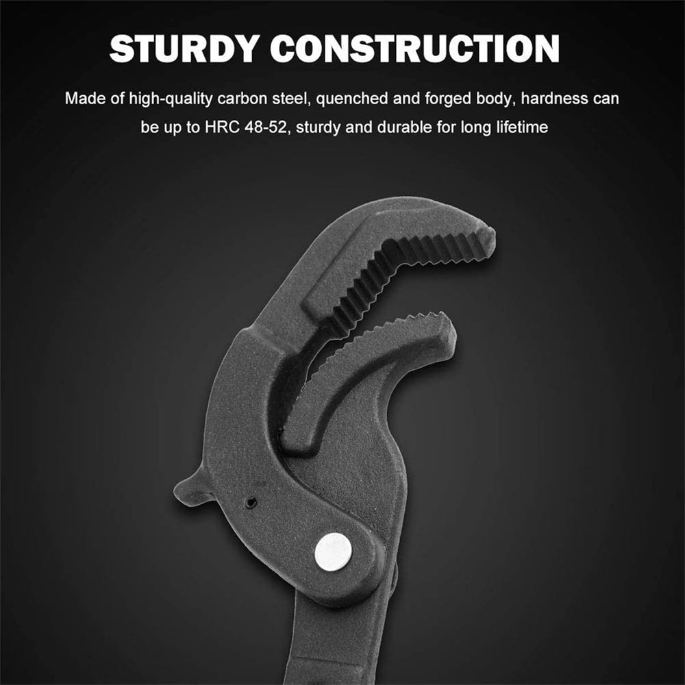 Adjustable Wrench Quick Multi-Function Spanner Power Grip Pipe Wrench Set 2 Pack