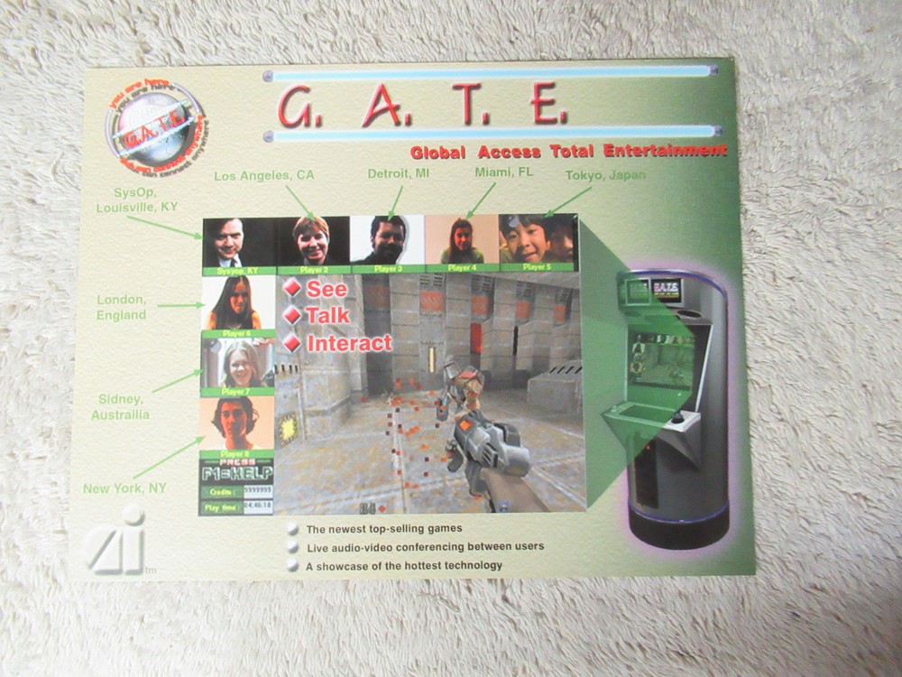 old stock G.A.T.E AGORA INTERACTIVE ARCADE GAME FLYER