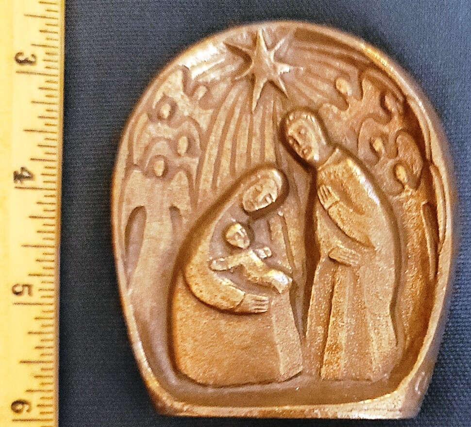 Awesome 4" Heavy Brass Standing Nativity Decor