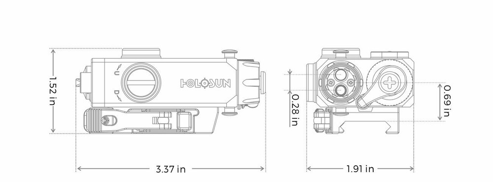 Holosun LS221R Co-axial Red Laser Pointer