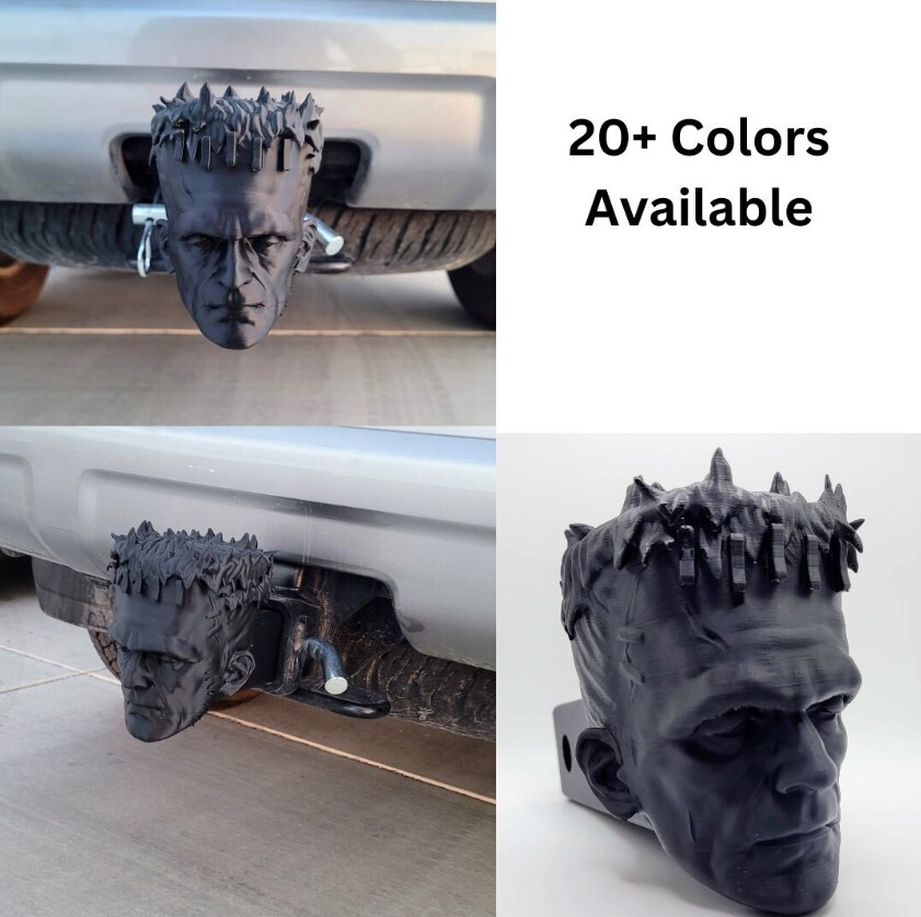 Frankenstein Trailer Hitch Cover. Fits 2"x2" Receiver. Several color options.