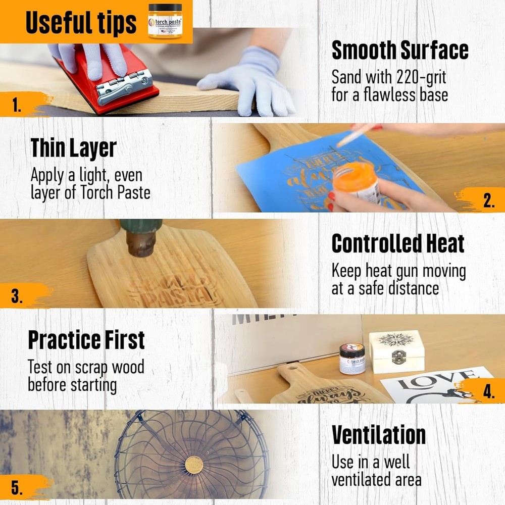 Versatile Heat Activated Wood Burning Paste - Perfect for Crafts & Stencils