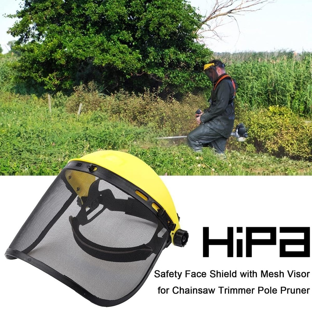 Safety Face Shield with Mesh Visor for Weed Eating Whacking Yard Work Chainsa...