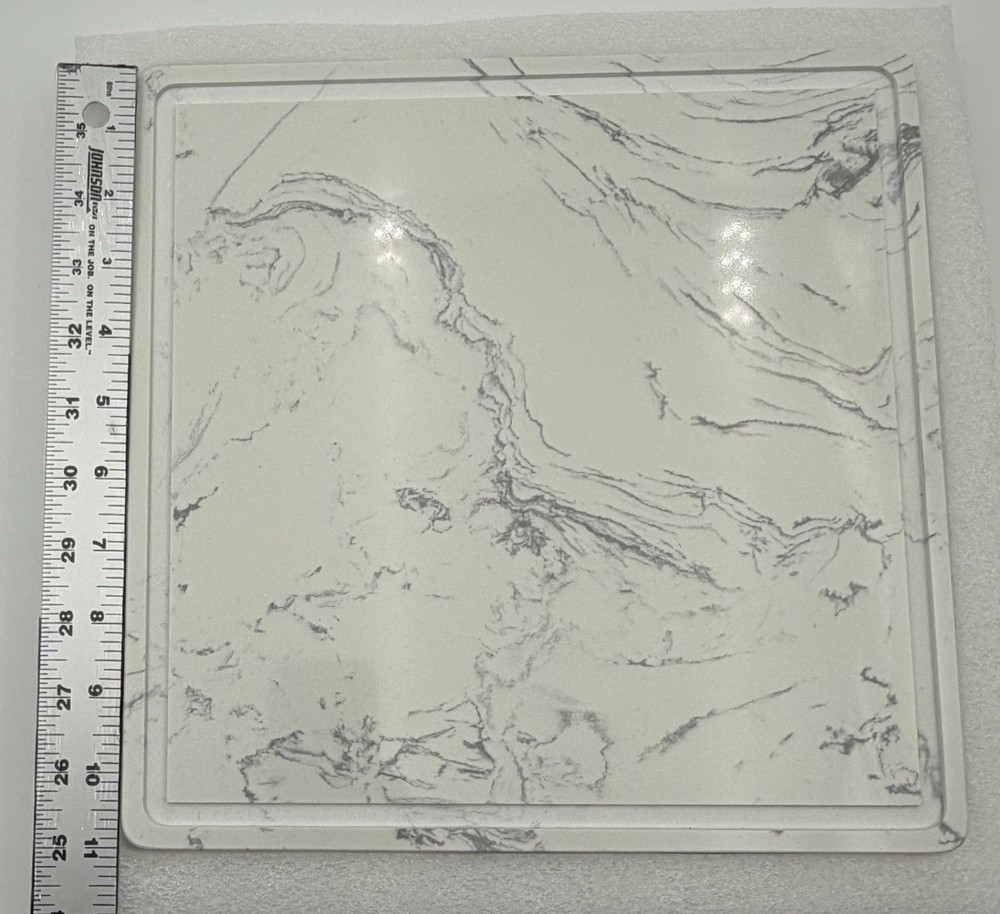 11 Inch Square White Marble Cake Stand