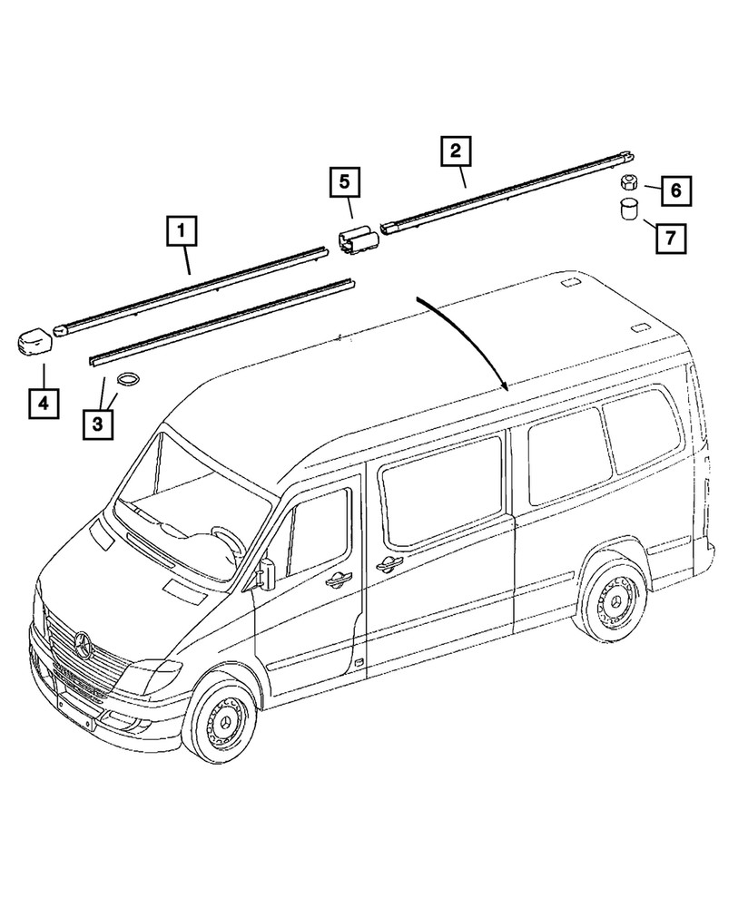 Genuine Mopar Roof Rail 68017893AA