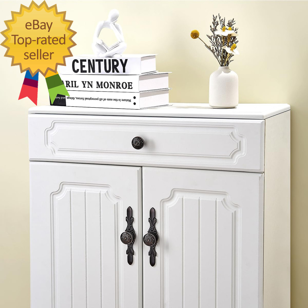 10 Pack Oil Rubbed Bronze Cabinet Pulls Knobs- 1.22" Knob & 5.8" Plate