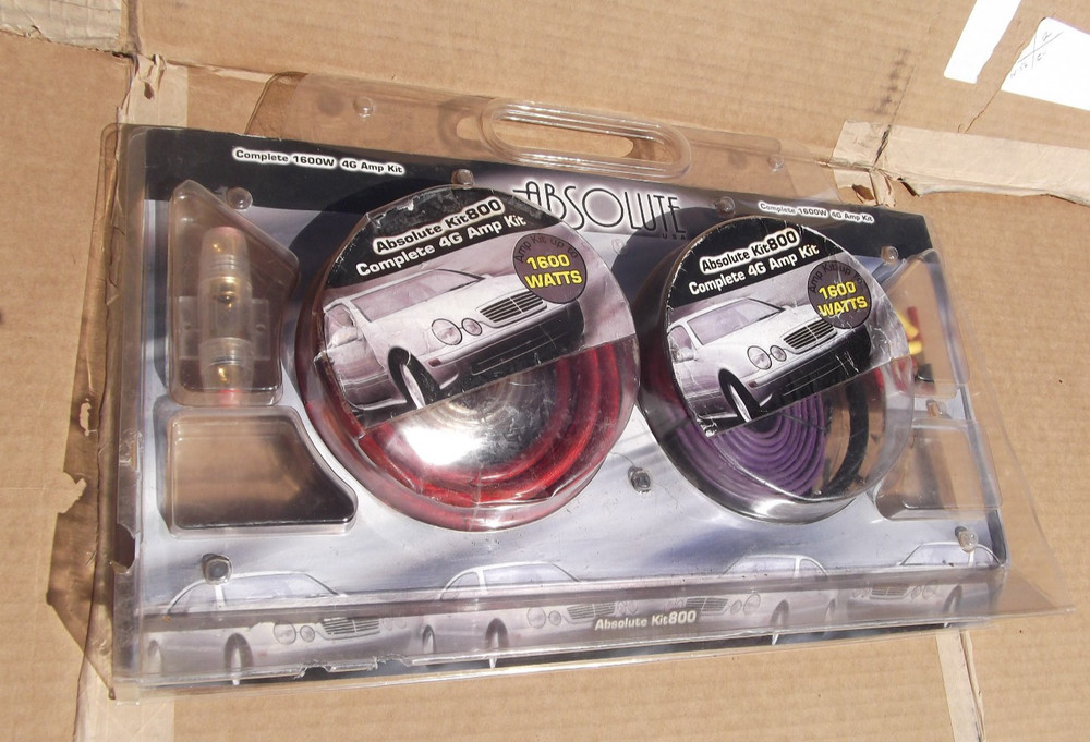 ABSOLUTE KIT800 COMPLETE 1600W 4 GAUGE AMP Wiring KIT