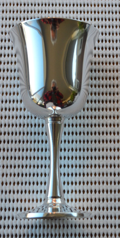 8 Salem Silverplated Water Goblets, 6.3/4" Tall, Mid Century, Made in USA