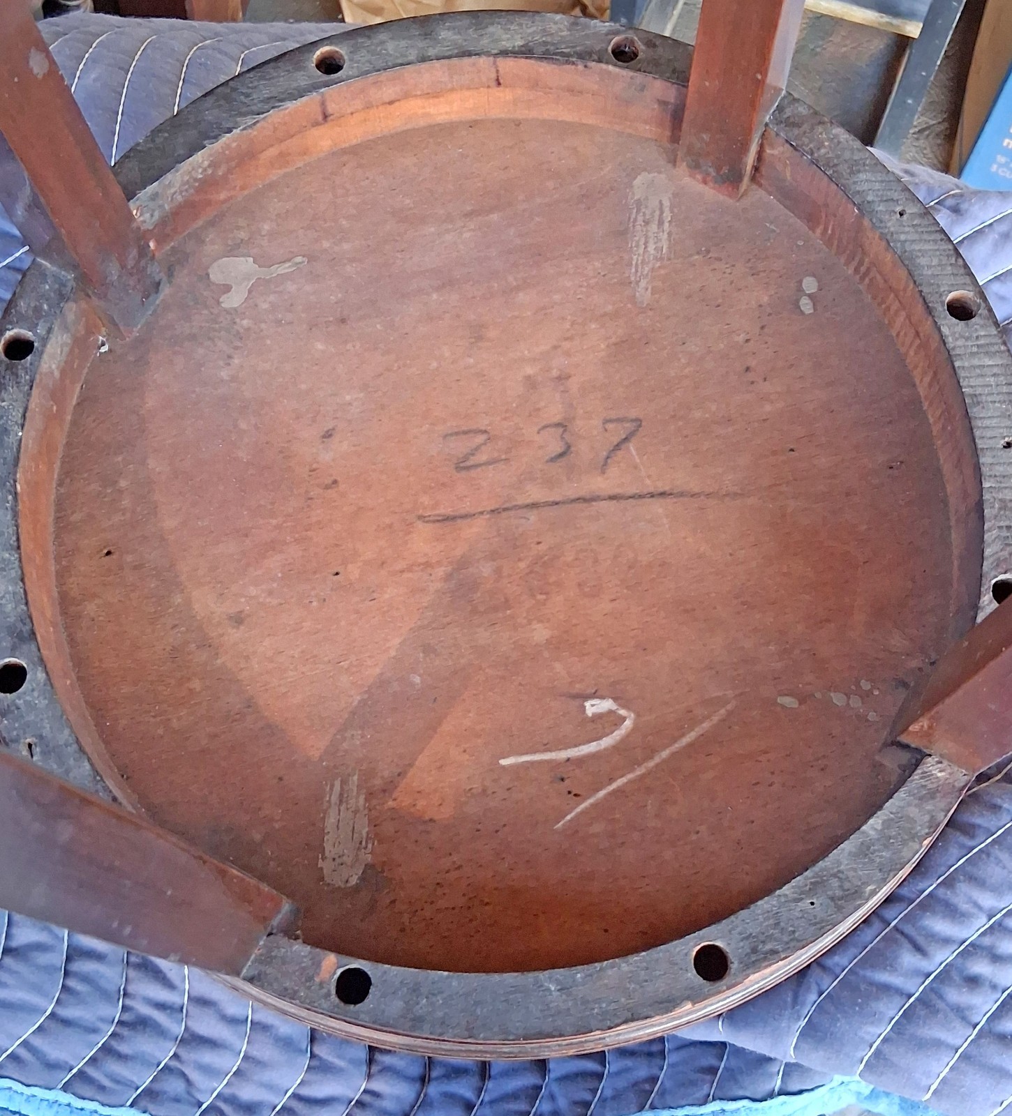 Antique Vintage Old Art Deco SOLID Mahogany Wooden Round End Side Accent Table