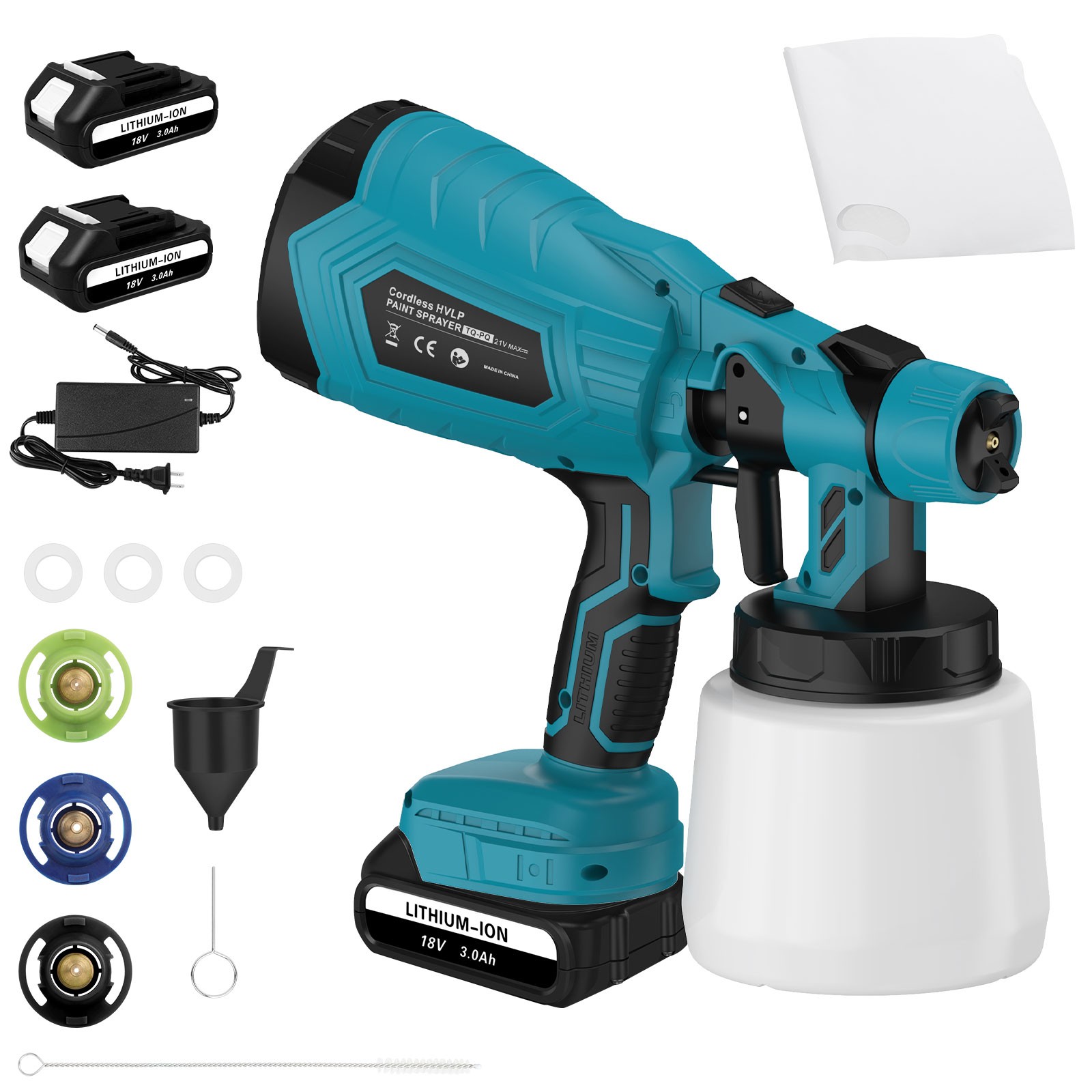 High Pressure Cordless Paint Sprayer With 2 Battery Electric Spray Gun 36000RPM