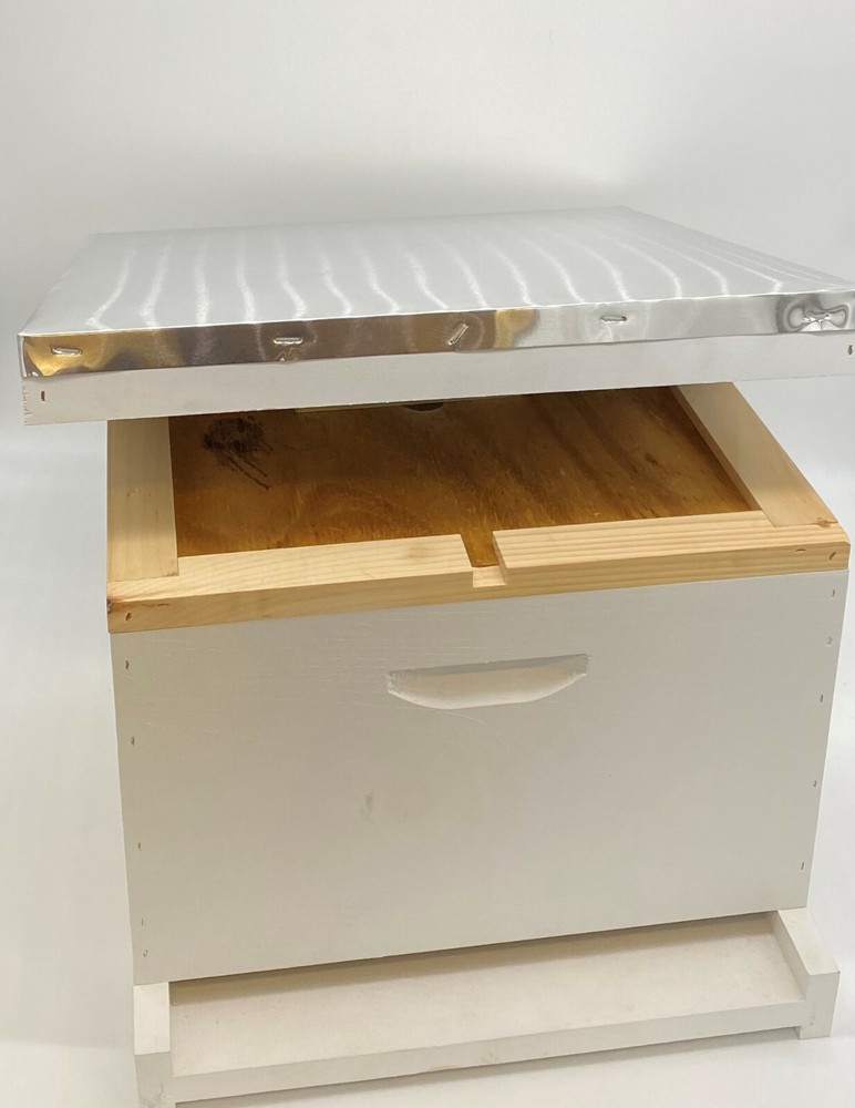 Fully assembled and Painted 10 Frame Hive w solid Bottom Board, Assembled Frames