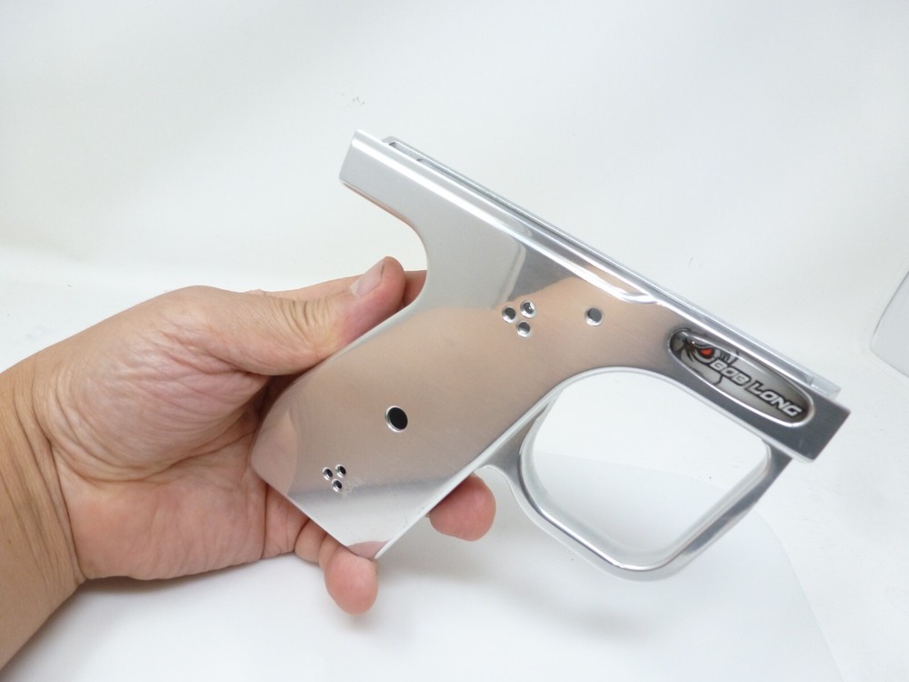 BOB LONG DEFIANT 2 TRIGGER FRAME GLOSS SILVER CLAMSHELL FRAME PAINTBALL BLAST F1