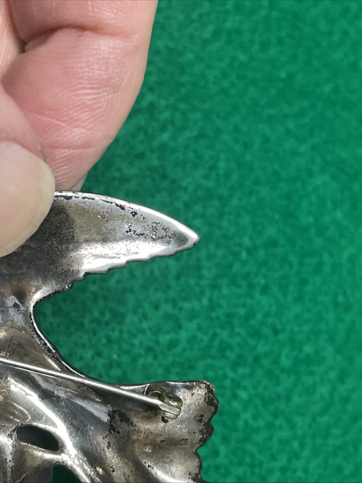 Beautiful Sterling Silver Bird Dove of Peace Figural Pin Brooch Heavy Large