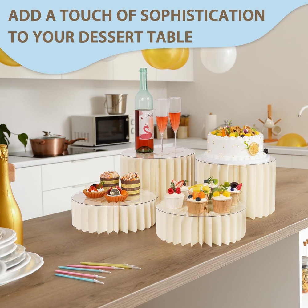 6 Pcs Buffet Risers, Food Risers for Buffet Table, White Food Display Risers ...