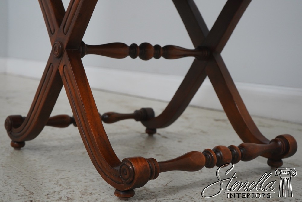 L71715: Pair Regency Style X Design Mahogany Benches