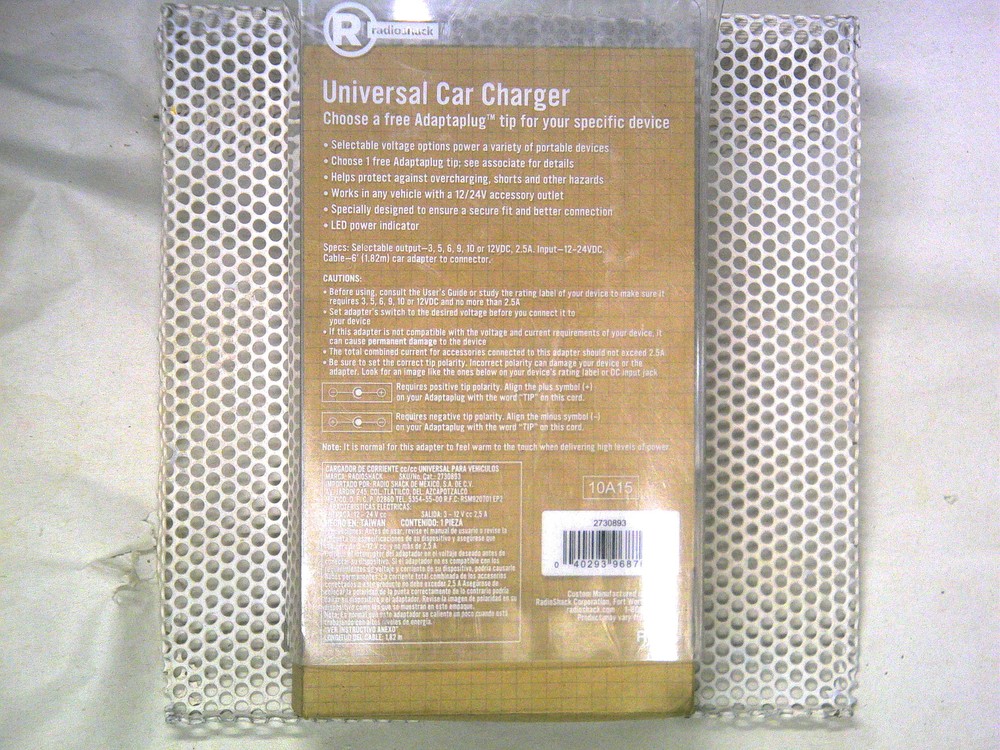 RadioShack Universal 2500mA Car DC Adapter