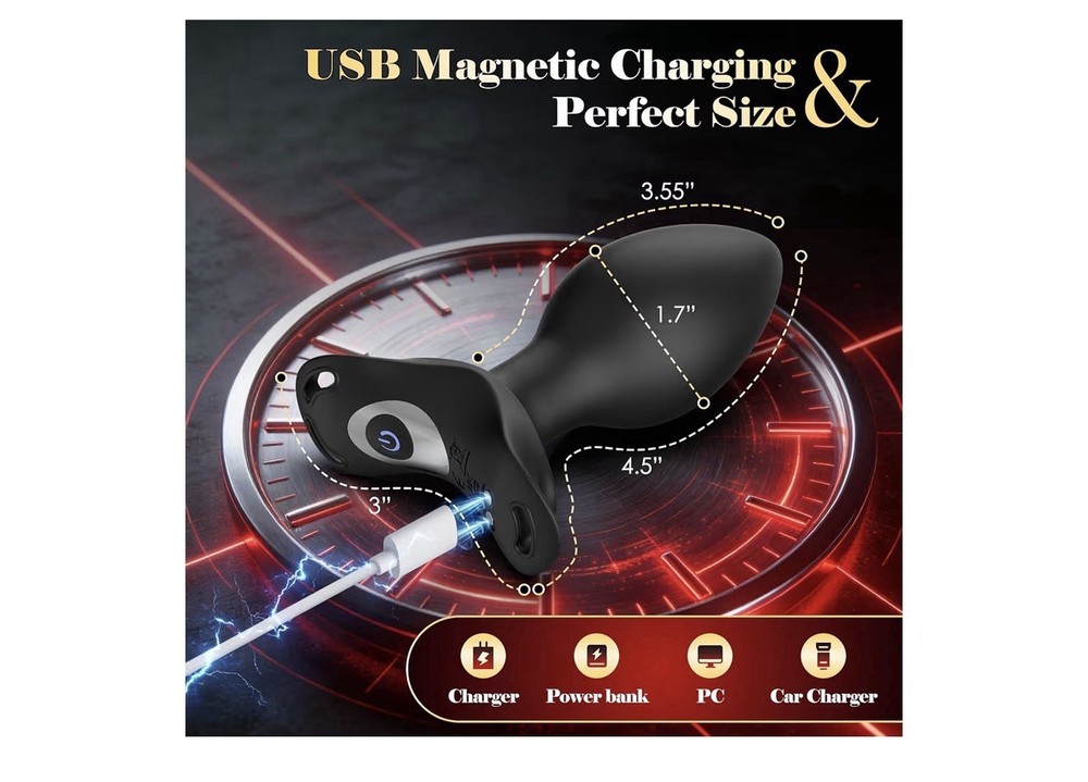Prostate Massager Vibrator Remote Control 10 Modes Waterproof Silicone