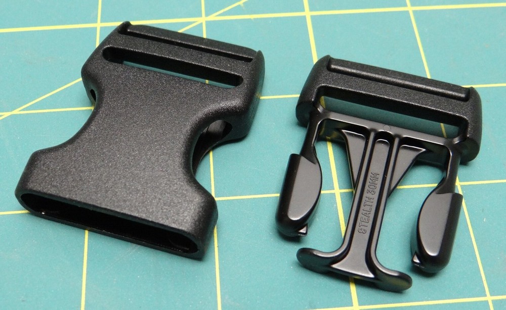 Black Plastic Buckle Dual Adjustable Side Squeeze 30mm Multiple Quantities