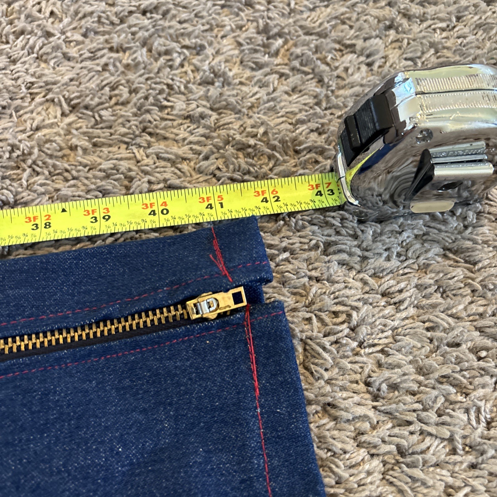 Vintage Mens Red White Blue Uniform Pants Striped Button Fly 40W