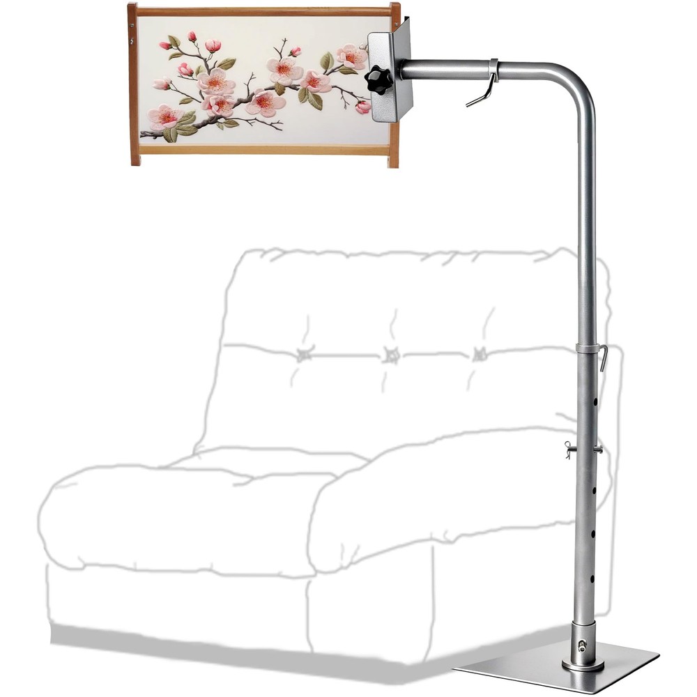 Adjustable Needlepoint Stand, Rotating Cross Stitch Floor Stand with Side Cla...