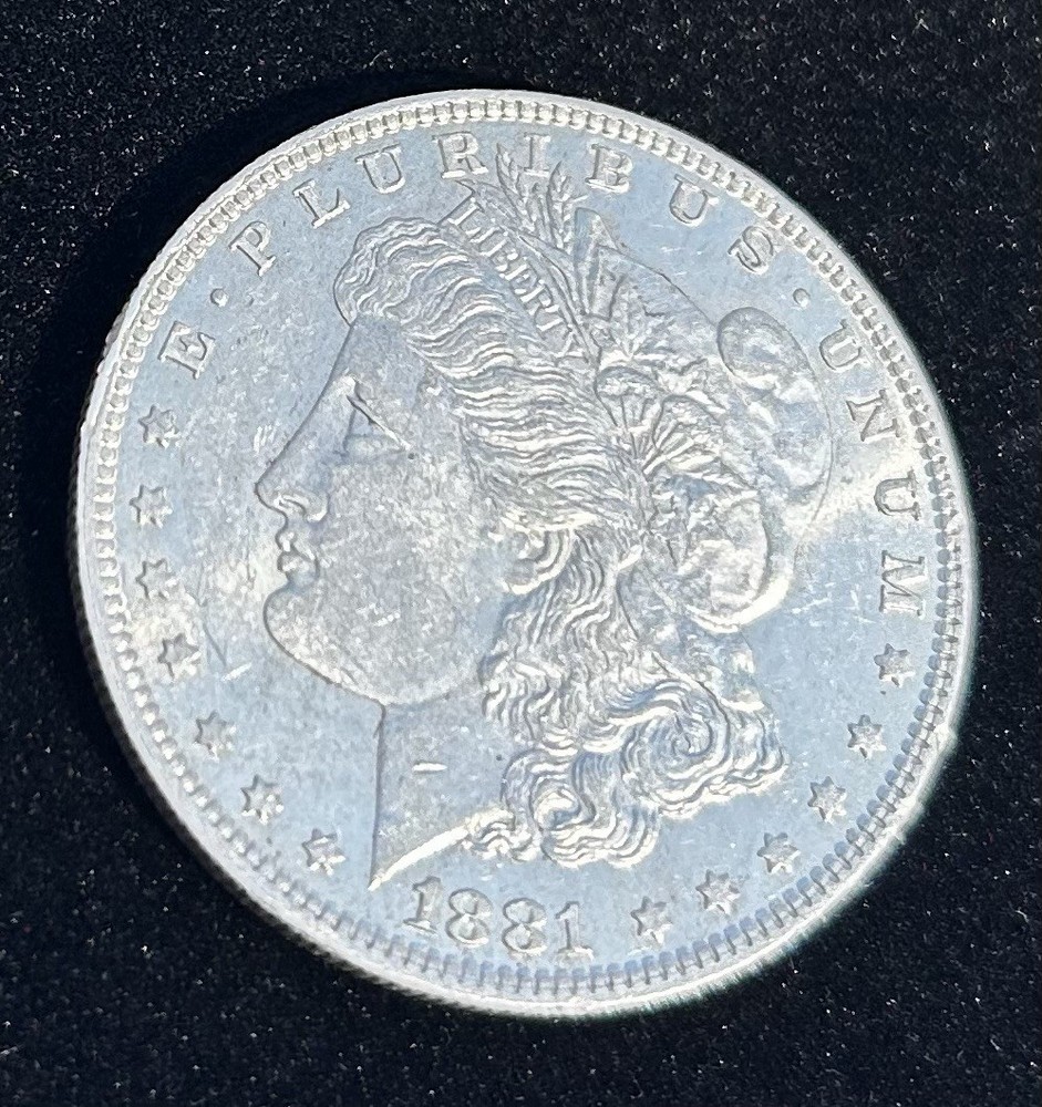 1881-O MORGAN SILVER DOLLAR, BU, WOW!